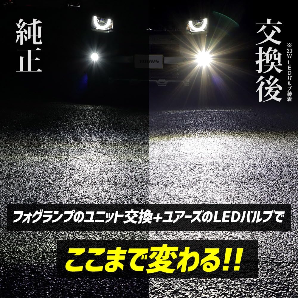 YOURS Delica Mini Dedicated Fog Lamp Unit LED Bulb Set White Yellow YOURS Parts Accessories Dress Up Mitsubishi S (Yours) + [2-Color Switching]