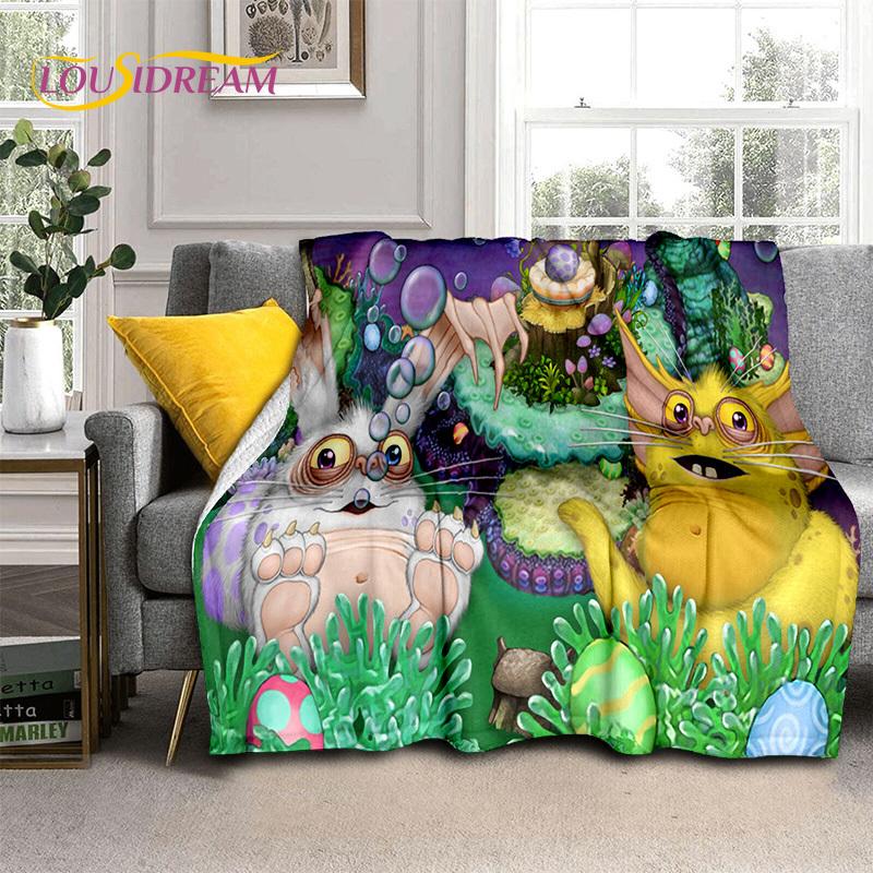 Cartoon Video Music Game My Singing Monsters 3D Blanket,Soft Throw Blanket for Home Bedroom Bed Sofa Picnic Travel Blanket Kids