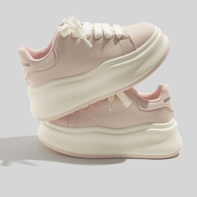 Thick-soled White Shoes Lightweight Women's Shoes Stepping On Shit Board Shoes Increased Leather Casual Shoes