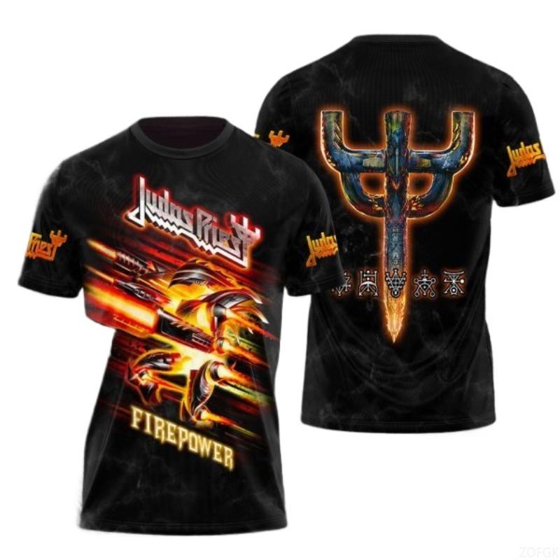 Judas Priest Band 3d Print T-shirt Men Women Fashion O-Neck Short Sleeve Tops Tees Rock Music Clothing Hip Hop Tshirt Male