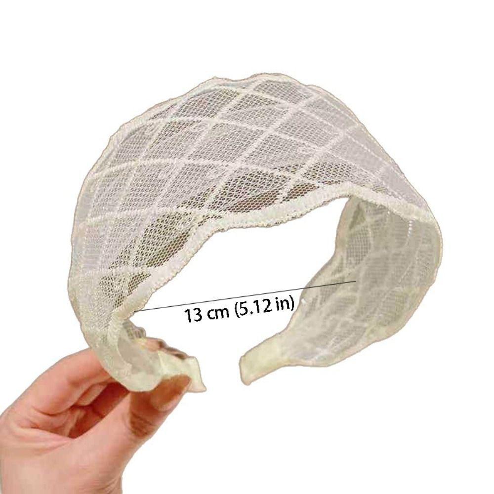 Sweet Korean Style Embroidery Lace Headband Bowknot Wide Edges Bow Hair Band Star Flower Mesh Hair Hoop Headdress