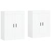 Wall Cabinets 2 pcs White Wood Based Material