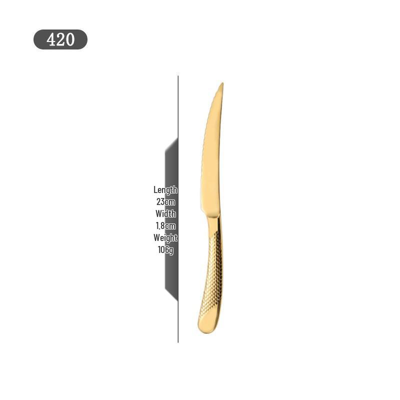 Cross 304 Stainless Steel Star Diamond Tableware Set: Steak Knife, Fork, Spoon, and Teaspoon for Home and Hotel Use