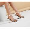 Eilyken Rhinestone High Heeled Sandals Women Sexy Shallow Mouth Sexy Fashion Open Toe Hollow Out Wedges Heels Ladies Shoes