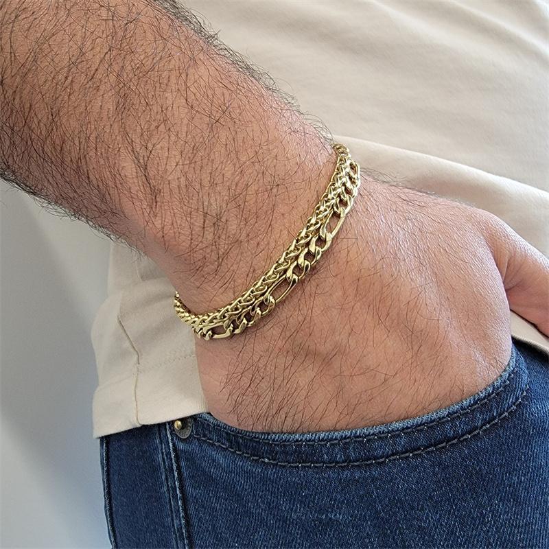 New Classic Figaro Flower Basket Chain Bracelet Men 5mm Width Stainless Steel Link Chain Bracelet For Men Jewelry Gift
