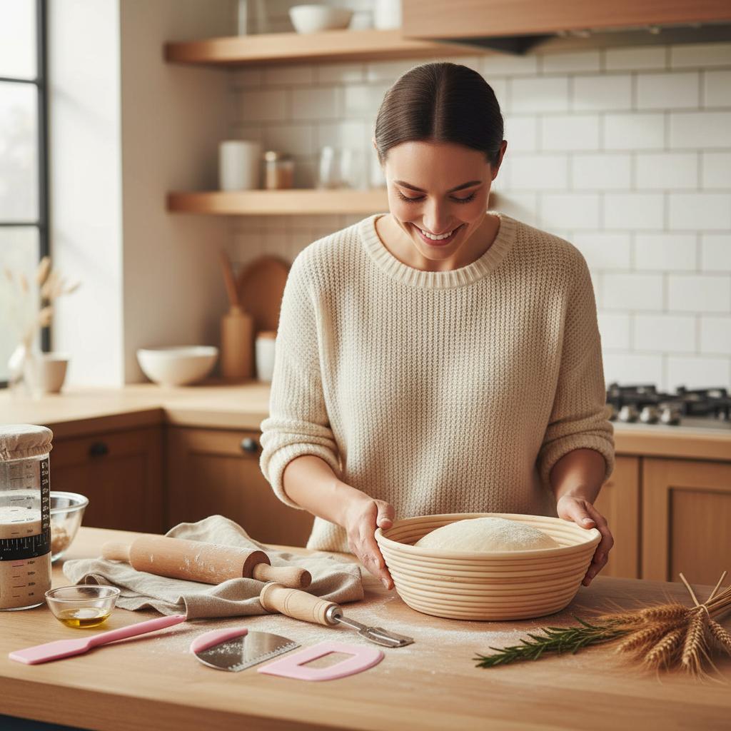 Bread Fermentation Baking Tool Set Including Cutter Rolling Pin Wicker Accessories For Home And Professional Use