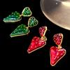 Draweye Resin Strawberry Earrings for Women Palace Style Vintage Fashion Hyperbole Jewelry Sweet Elegant Pendientes Mujer