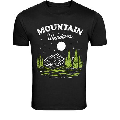 Mountain Wanderer Night Sky T-Shirt - Hiking Nature Adventure
