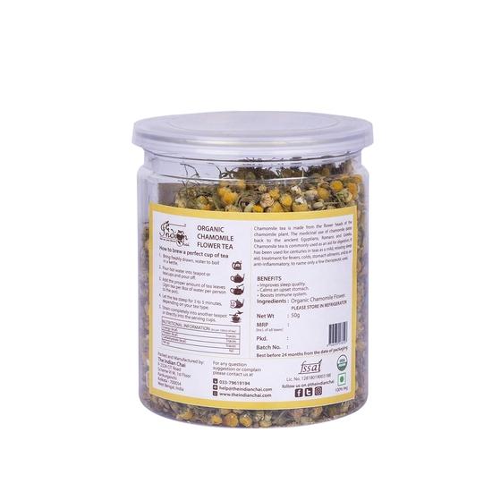 The Indian Chai Organic Chamomile Tea - 50Grams | Helps With Sleep, Herbal Tea | Natural Chamomile Flowers Tea