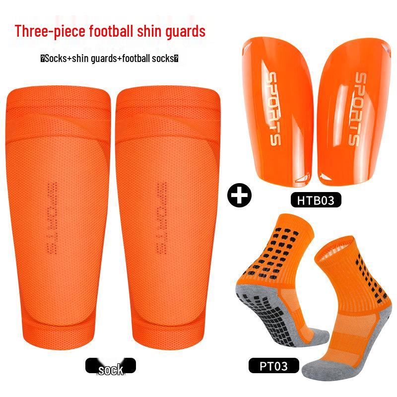Adult Men's Double Layer Football Shin Guards and Calf Protector Socks