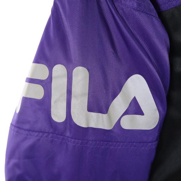 Fila Cotton Filling Bench Coat L Purple Logo Men's Used