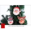 3PCS Christmas Wooden Pendant with LED Light Santa Elk Snowman Pattern Luminous Pendant Christmas Tree Decoration