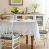 White Embroidery Lace Tablecloth Exquisite Wedding Rectangle Tablecloth for Home Wedding Party Decoration Classic White Table Cloth