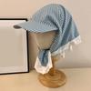 Fashionable Checkered Head Wrap Hat Comfortable and Multiuse Sunproof Headover Hat for Women Teens Comfortable Headwear