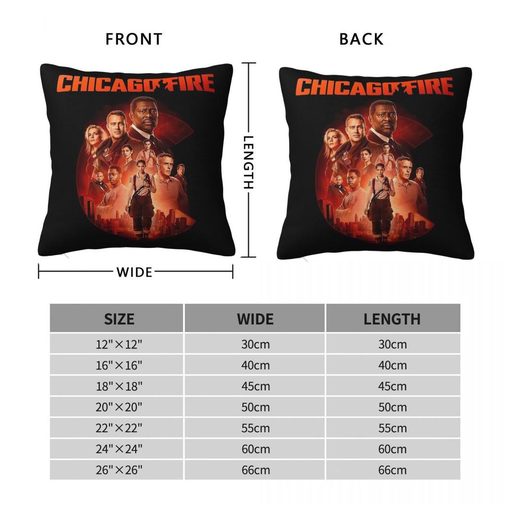 Chicago Fire Cast Members Pillowcase Polyester Linen Velvet Pattern Zip Decor Pillow Case Bed Cushion Cover