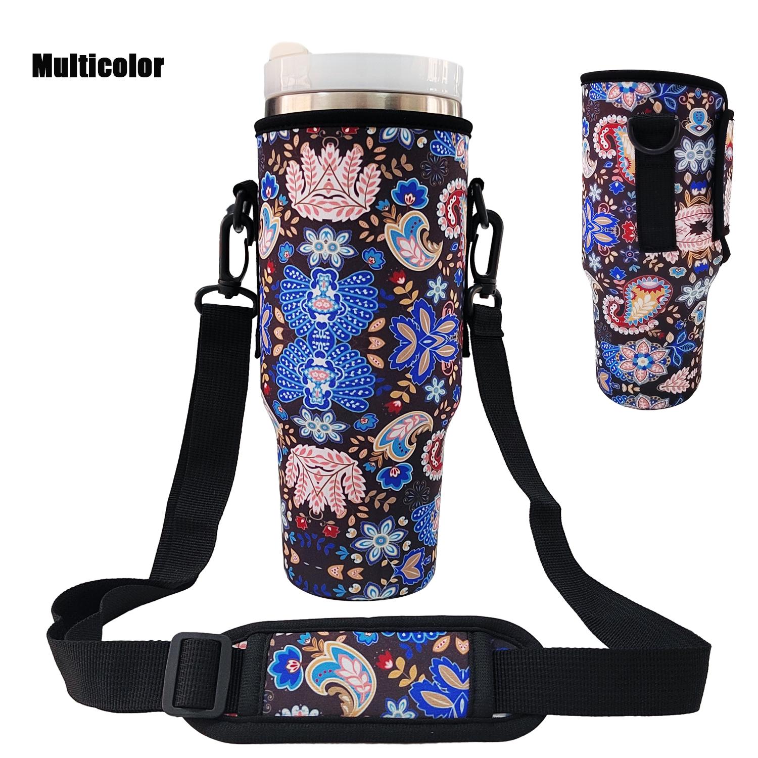 

Сумка для переноски бутылки для воды, совместимая с барабаном Stanley 30/40 унций с ручкой, оснащенная регулируемыми плечевыми ремнями 40oz красный