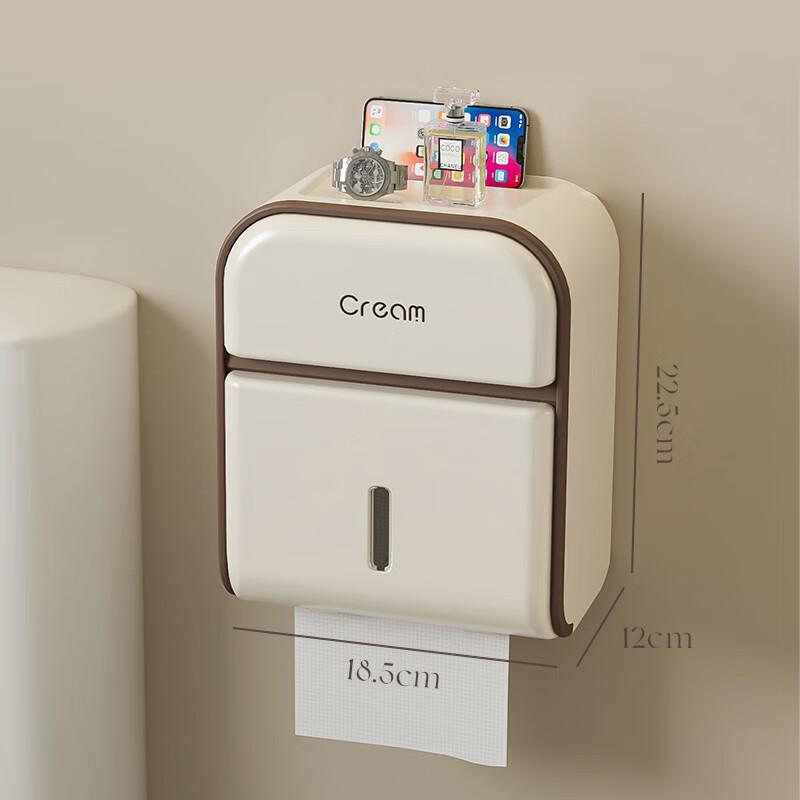 

No-Drill Wall-Mounted Bathroom Tissue Holder