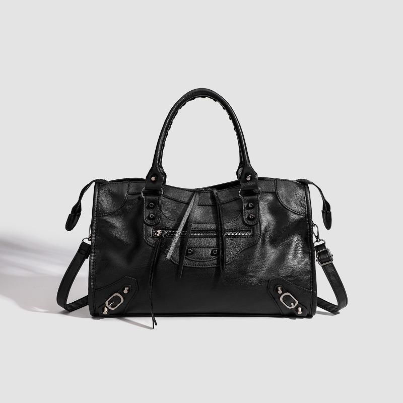 Sac bandoulière à une épaule sous le bras pour femmes, Sac fourre-tout à main grande capacité, Sac de moto riveté