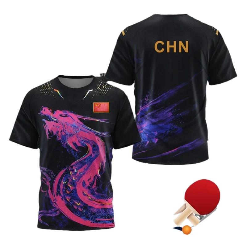 

CHINA Dragon Table Tennis Graphic T Shirt for Men Clothing Fashion Badminton Sports T-shirt Ping Pong Jersey Gym Fitness Shirts 6XL