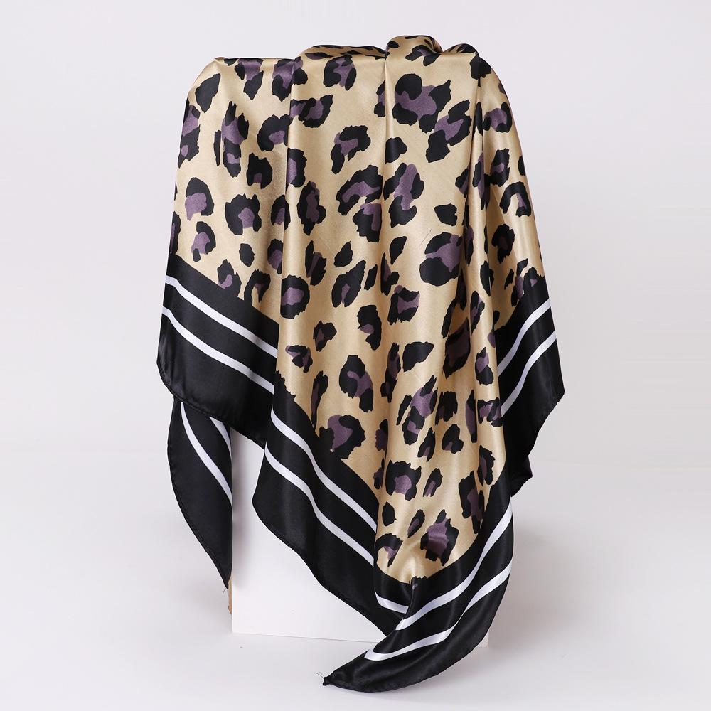 

Женский модный шарф с леопардовым принтом, шелковый шарф 90 см, темпераментный шарф, новый женский квадратный шарф, шаль от солнца 90*90cm
