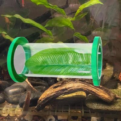 Betta Höhle Betta Habitat Mit Blatt Schwimmender Acryltunnel Für Kleine Fische Garnelen Guppy Bereicherung Verstecken Bewegung Ruhe