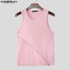 INCERUN Men O Neck Sleeveless Zip-up Casual Sport Slim Tank Tops Undershirts