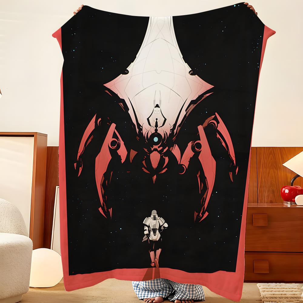 Game M-Mass E-Effect Throw Flannel Throw Blanket, Lightweight Cozy, Durable Washable cute Cool