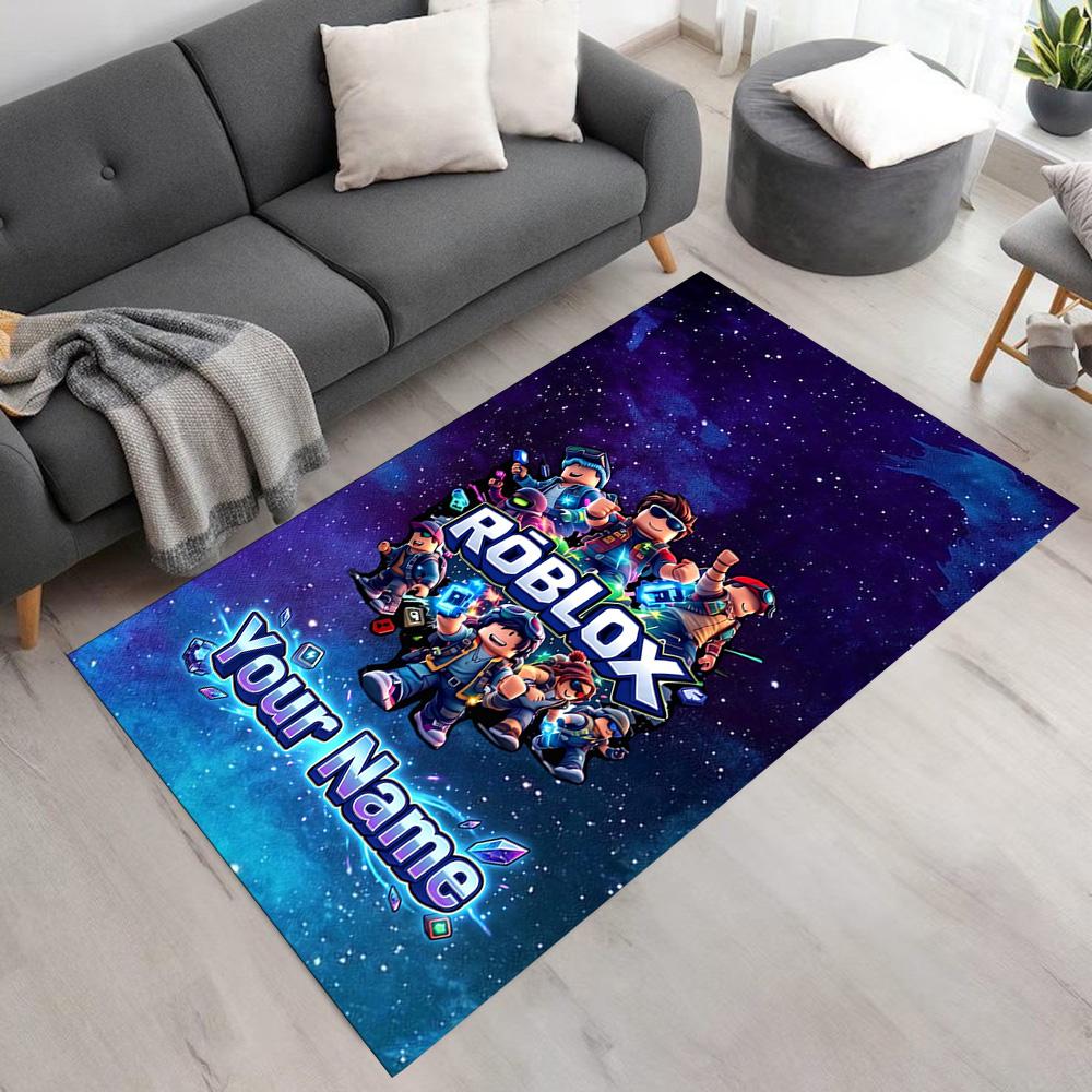 Roblox Personalized Text Floor Rug Office Rug Suitable for Playrooms Living Rooms Decorate Room Balcony Antislip Carpet Decorate Offices