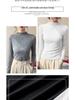 Women's Modal High Neck Long Sleeve Shirt - Elastic Slim Fit, Trendy Thin Style for Spring, Autumn, and Winter.