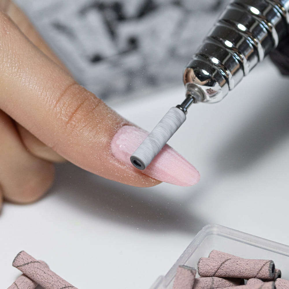 Kapturki Do Manicure I Pedicure Mandrele Nakładki Ścierne Mini Cylinder 3Mm Gradacja #240 Różowe 50 Szt.