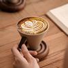 Coarse Pottery Coffee Cup Wooden Pallet Sharp Bottomed Water Cups Breakfast Cups Coffee Mug Afternoon Tea Cup Milk Mug