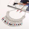 Necklace Fashion Tassel Eardrop Set With Layered Chain And Gemstone Details