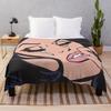 Black Hair Crying Comic Girl Throw Blanket