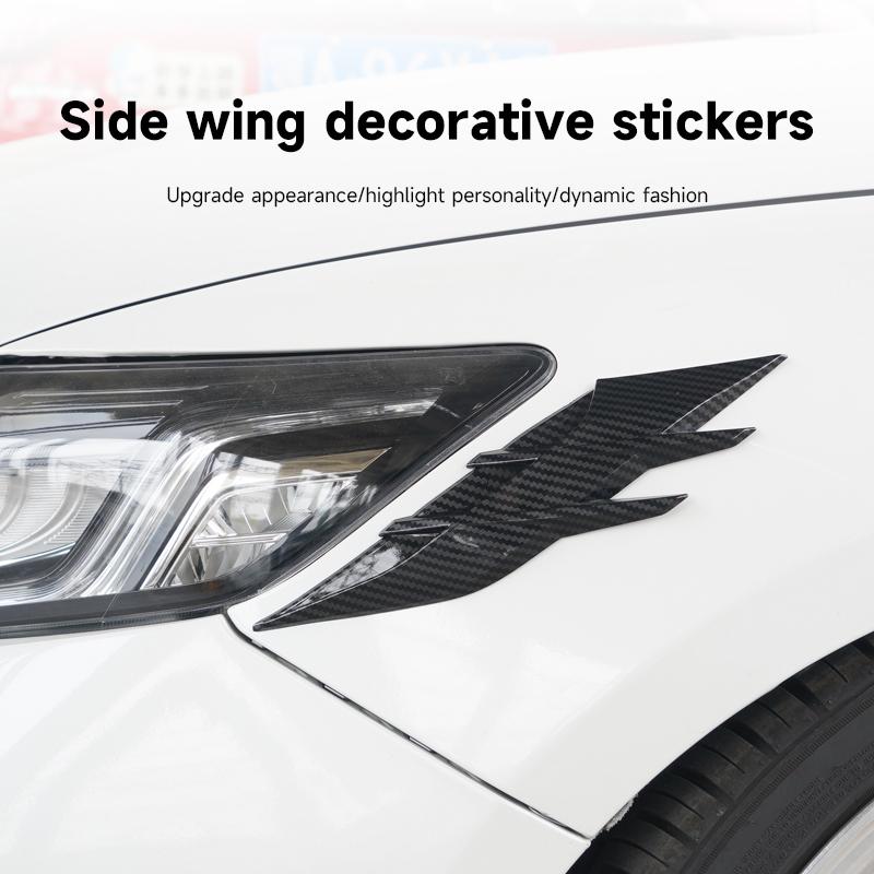 2PCS Auto Headlight Eyebrow Universal Car Lamp Cover Sticker Self-Adhesive Stripe Decal Decoration for Cars Bodys