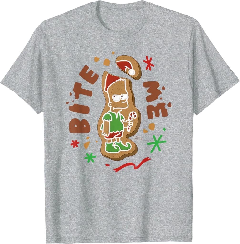 The Simpsons Christmas Bite Me Bart Gingerbread Cookie T-Shirt