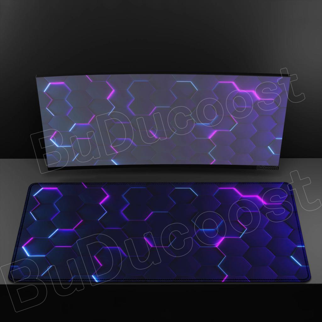 Cool XXL Rubber Large Mousepad Hexagon Geometric Art Game Mouse Pad for Game Laptop Table Decoration Office Non-slip Deskmat Rug