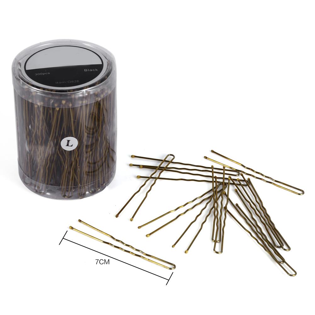 300PCS Women Wavy Thin U Shape Clips Hairpins Styling Hairdressing Salon Tool(Gold S)