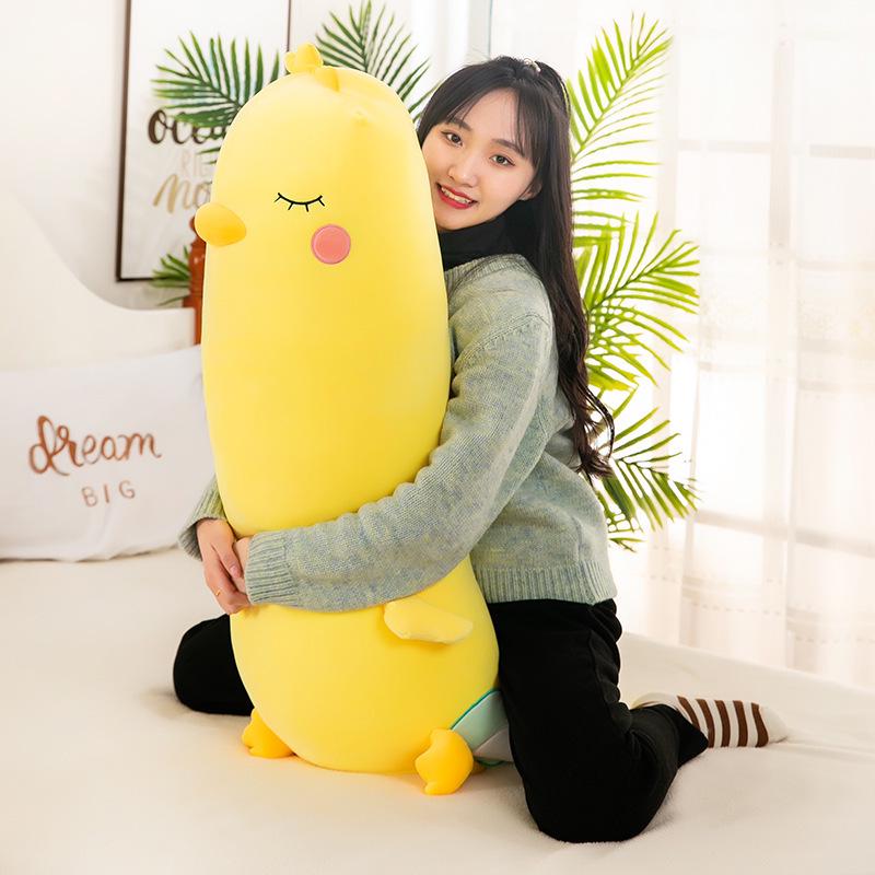 Yellow Chicken Plush Toy - Removable and Washable Hugging Pillow Doll for Kids, Leg-Clamping Stuffed Animal.