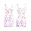 Summer Thin Ins Wind Pit Strip Digital Printing Skin-friendly Suspender Nightdress Short Women's Home Pajamas 1111