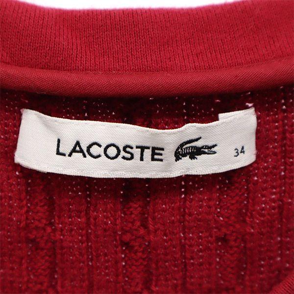 LACOSTE Short sleeve one piece 34 Red Women Used