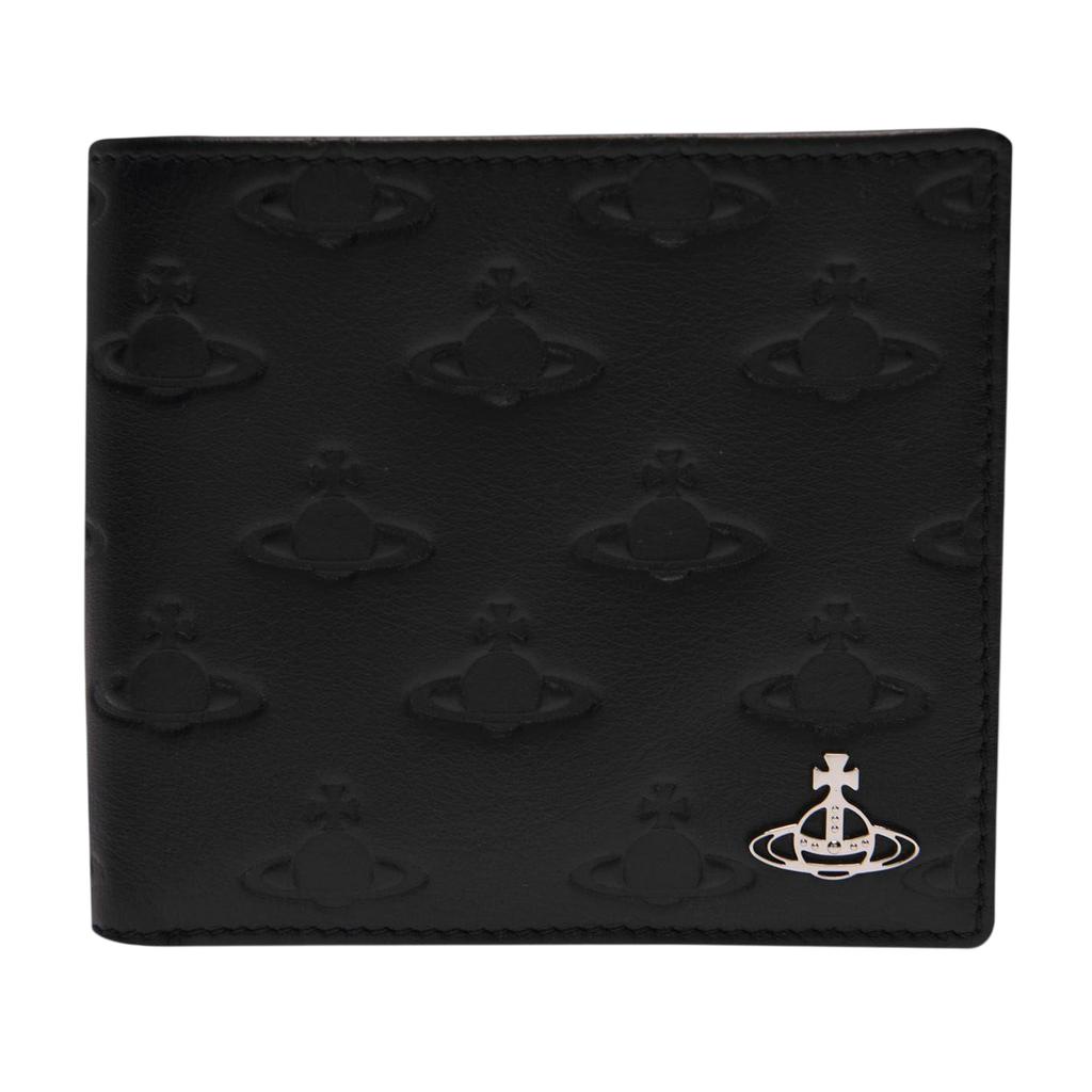Carteira de Couro com Emblema Saturno Orb Vivienne Westwood