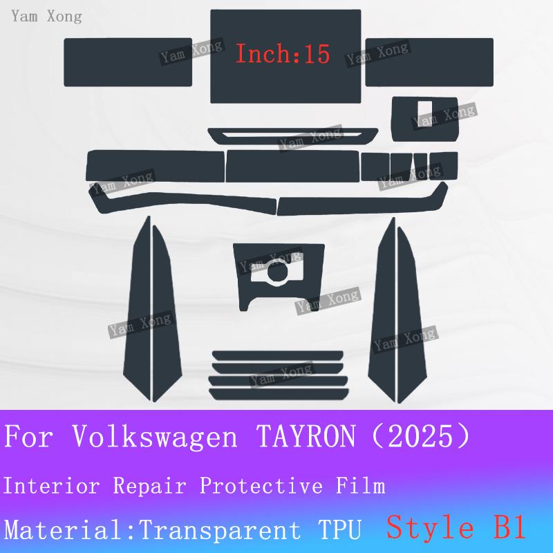 Per Volkswagen TAYRON Set completo Pellicola Interni Pellicola Protettiva Schermo Navigazione Pellicola Trasparente Pannello Cambio Accessori