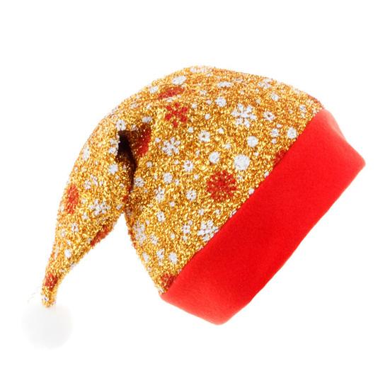 Santa Claus Cap All Match Comfy Men Women Colorful Snowflakes Pattern Thick Christmas Hat for Party