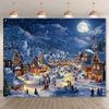 Christmas Village Scene Decoration Background Winter Photography Backdrop Decorations For Photo Studio Photo Booth Christams Party