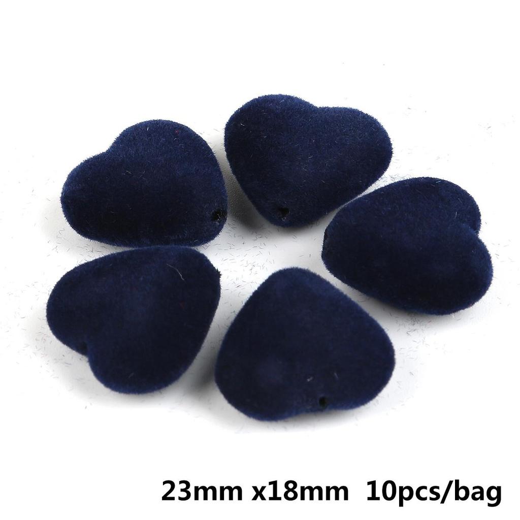 10/20Pcs Acrylic Velvet Heart-shaped Pendant Charm For Jewelry Making DIY Earring Accessories