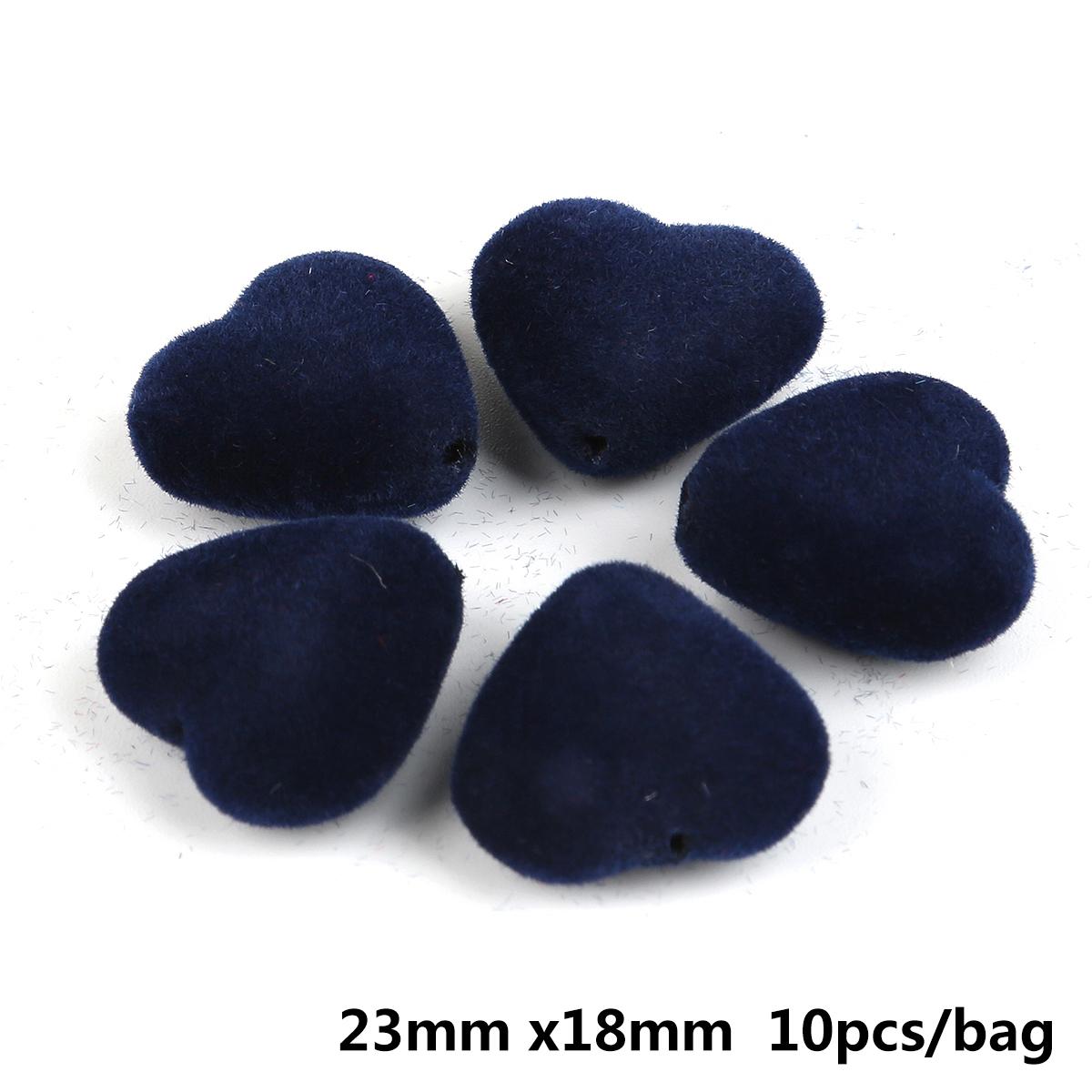 

10/20 шт. акриловый бархатный кулон в форме сердца для самостоятельного изготовления ювелирных изделий, аксессуаров для сережек 10pcs темно-синий