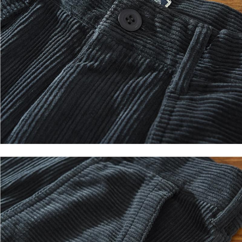 Japanese Retro Style Corduroy Men Pants Pure Cotton Autumn and Winter Comfort Men Trousers Straight Thicken Cargo Pants