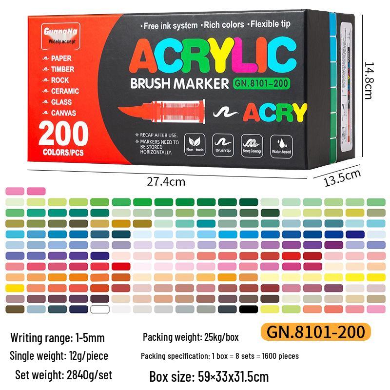 Acrylic Soft Tip Marker & Colored Pencil Set for Students & Anime Art