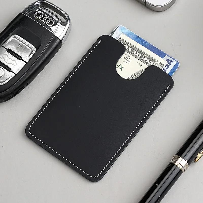 Ultra-Dunne Mini Volnerf Koeienhuid Leer Kaarthouder Portemonnees voor Mannen Vrouwen Lichtgewicht Zacht Echt Leer Creditcard