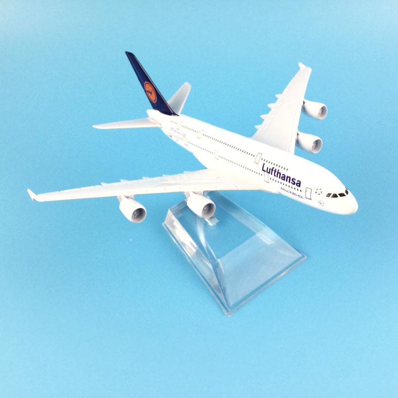 16cm Lufthansa Airbus 380 Flugzeugmodell Planel Flugzeug Diecast Metall 1/400 Maßstab Flugzeuge